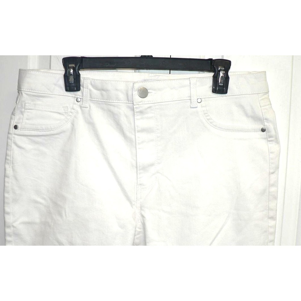 D.Jeans Women's High-Rise Waist 5-Pocket Crop Ankle Skinny Jeans White Size 16 - Picture 4 of 7